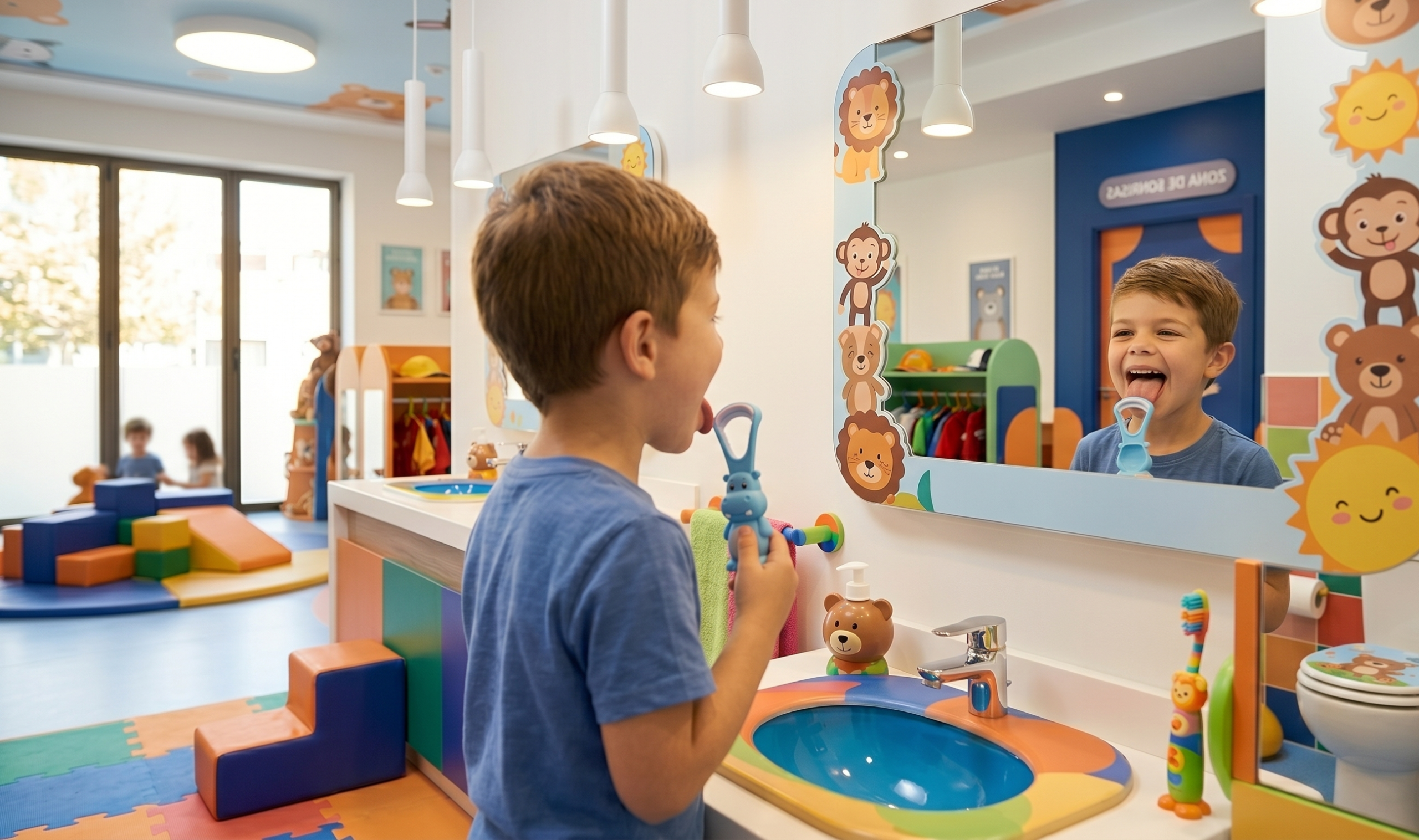 niño-usando-un-limpiador-lingual-para-higiene-de-lengua-blanca